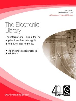 cover image of The Electronic Library, Volume 25, Issue 5